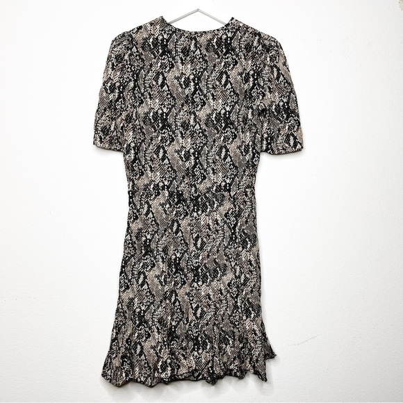 VERONICA BEARD Ried Python Print Silk Short Sleeve Mini Dress - Picture 9 of 9